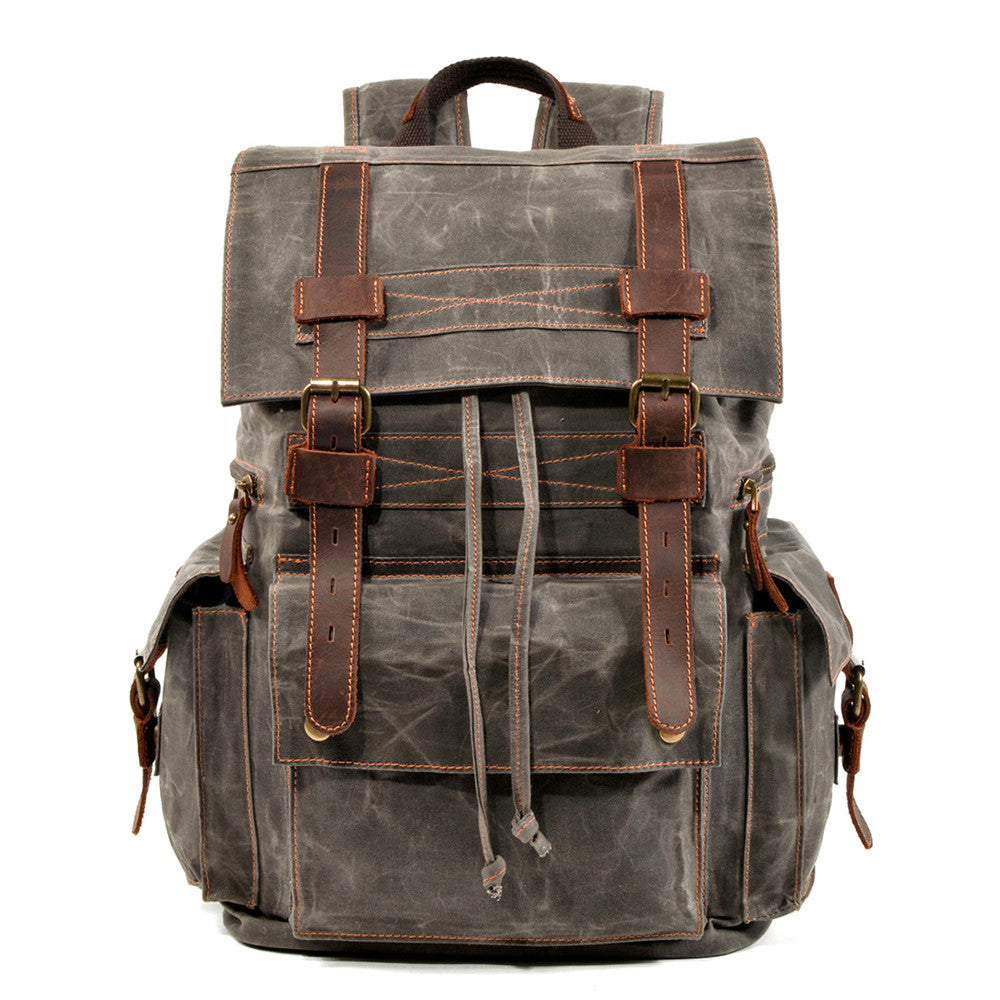 Waxed Canvas Backpack – Multi Pocket Travel Design