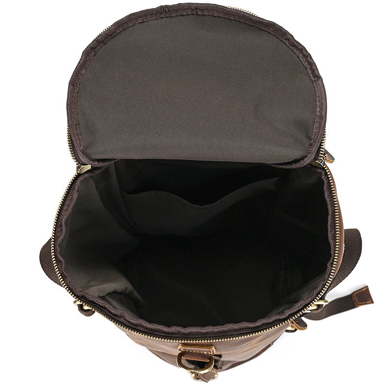 Crazy Horse Leather Duffle Backpack – Convertible Travel Bag