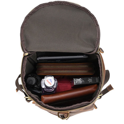Crazy Horse Leather Duffle Backpack – Convertible Travel Bag
