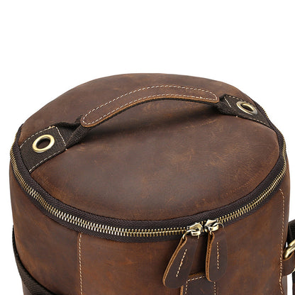 Crazy Horse Leather Duffle Backpack – Convertible Travel Bag