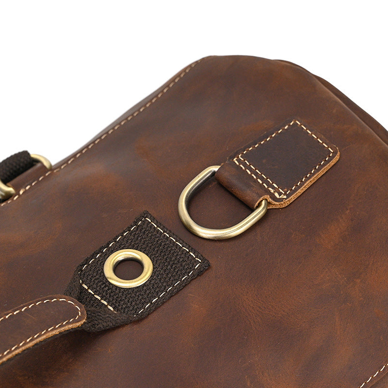 Crazy Horse Leather Duffle Backpack – Convertible Travel Bag