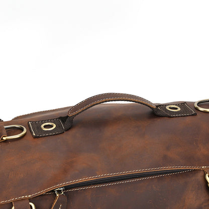 Crazy Horse Leather Duffle Backpack – Convertible Travel Bag