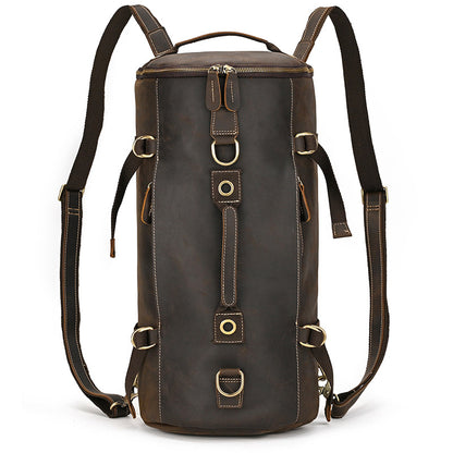 Crazy Horse Leather Duffle Backpack – Convertible Travel Bag