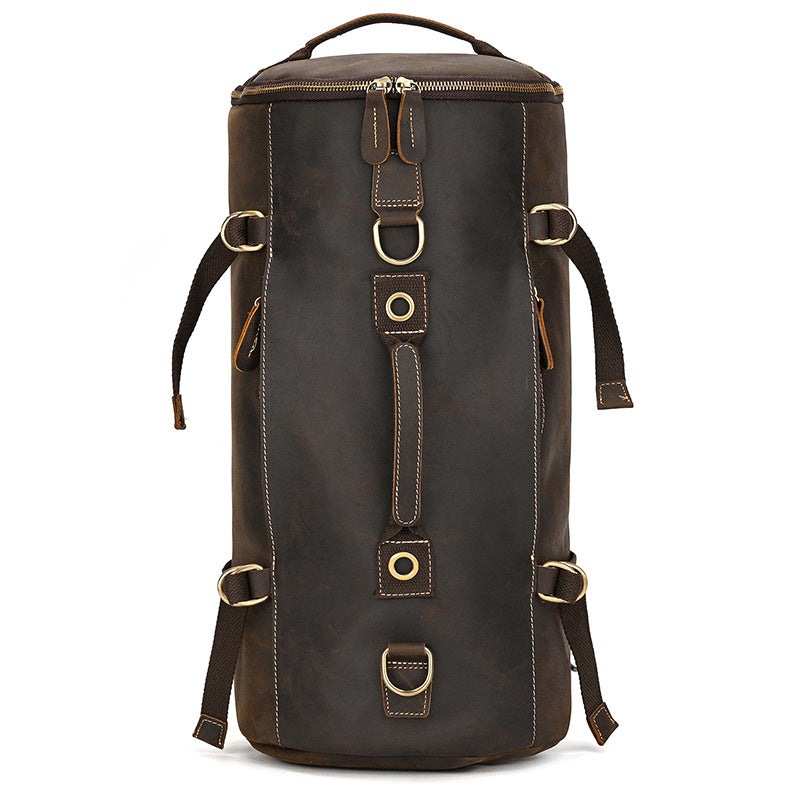 Crazy Horse Leather Duffle Backpack – Convertible Travel Bag