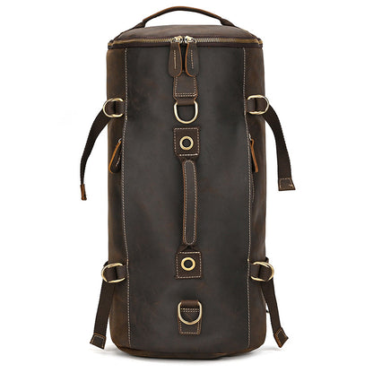 Crazy Horse Leather Duffle Backpack – Convertible Travel Bag