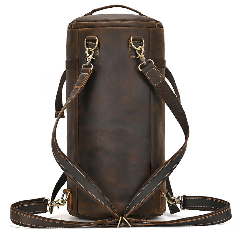 Crazy Horse Leather Duffle Backpack – Convertible Travel Bag