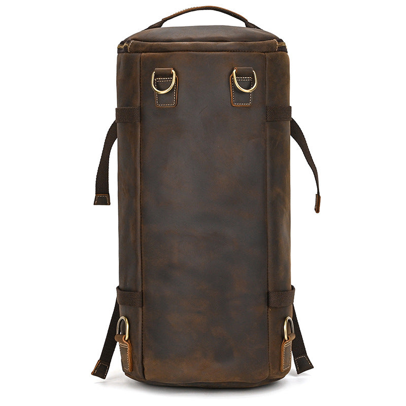 Crazy Horse Leather Duffle Backpack – Convertible Travel Bag