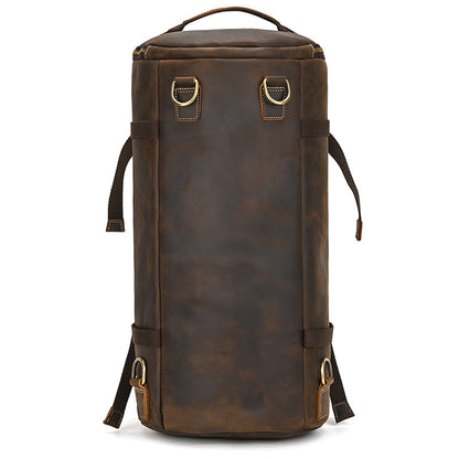 Crazy Horse Leather Duffle Backpack – Convertible Travel Bag