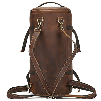 Convertible Crazy Horse Leather Duffle Backpack