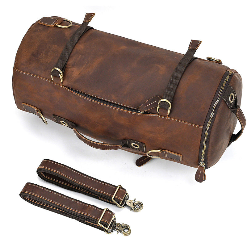 Crazy Horse Leather Duffle Backpack – Convertible Travel Bag