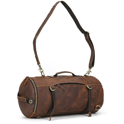 Crazy Horse Leather Duffle Backpack – Convertible Travel Bag
