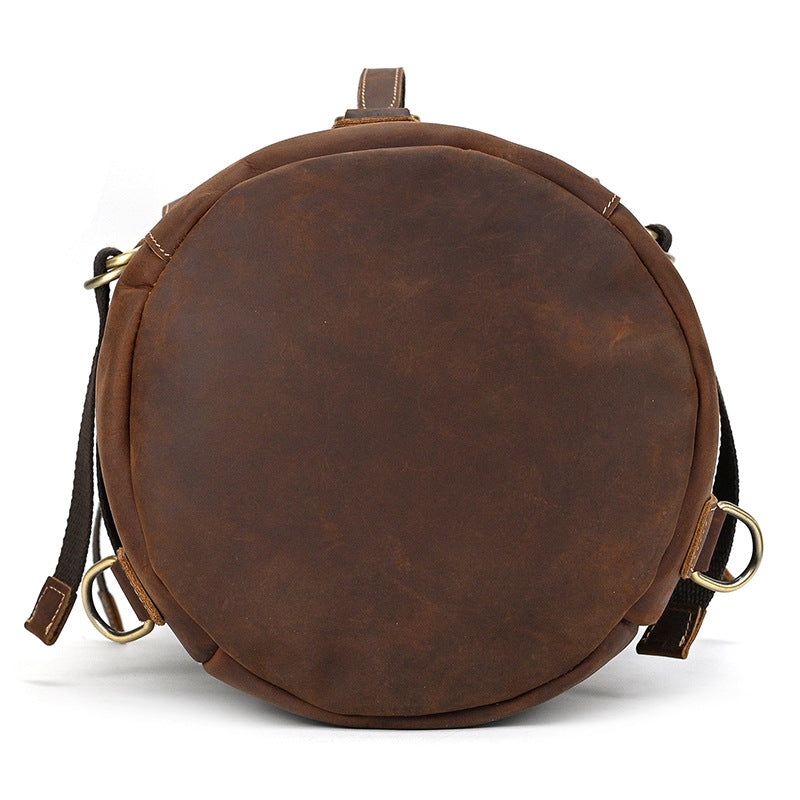 Crazy Horse Leather Duffle Backpack – Convertible Travel Bag