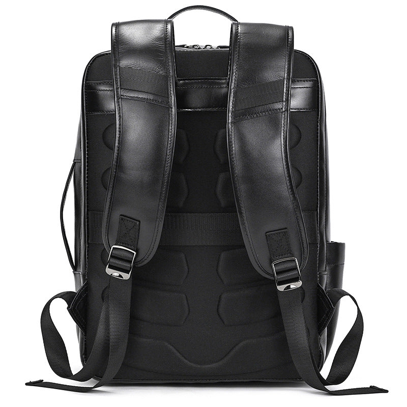 Classic Black backpack with textured back panel on a white background