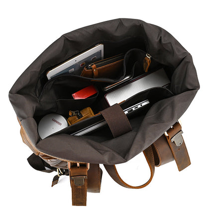 Crazy Horse Leather Rolltop Backpack – Vintage Travel & Work Bag