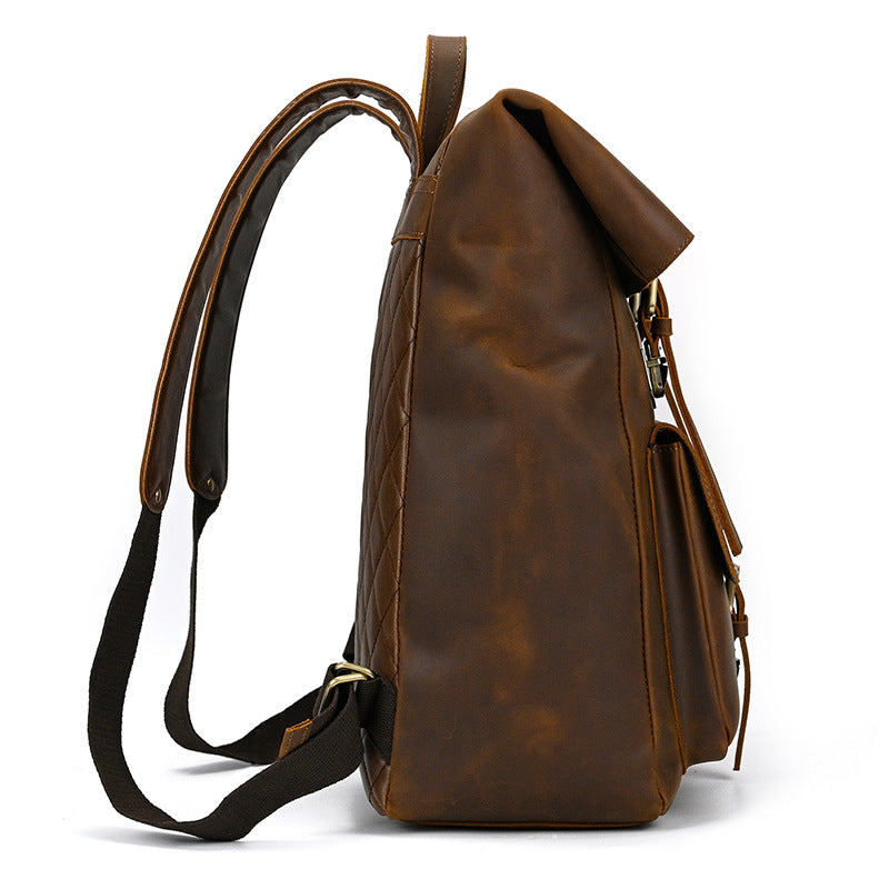 Crazy Horse Leather Rolltop Backpack – Vintage Travel & Work Bag