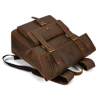 Crazy Horse Leather Rolltop Backpack – Vintage Travel & Work Bag