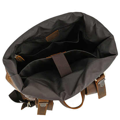 Crazy Horse Leather Rolltop Backpack – Vintage Travel & Work Bag
