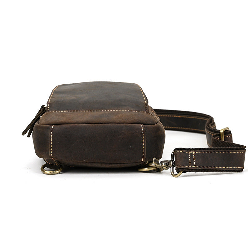 Crazy Horse Leather Sling Bag – Compact Everyday Crossbody