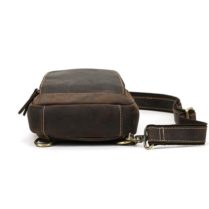 Crazy Horse Leather Sling Bag – Compact Everyday Crossbody