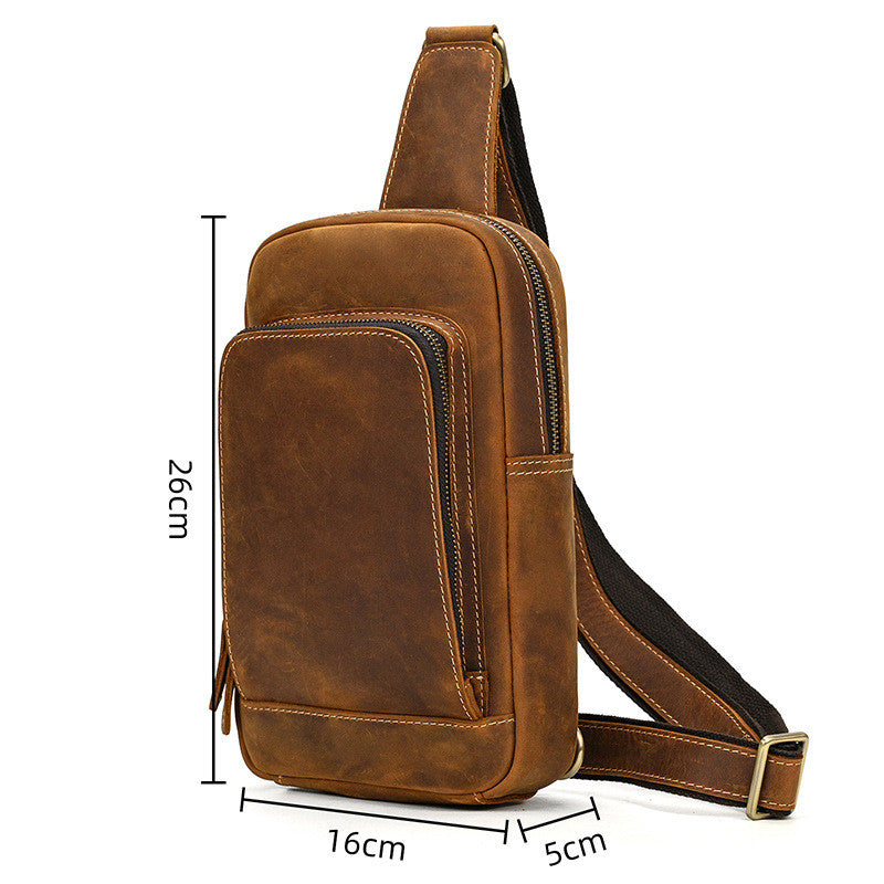 compact leather sling bag size 26cm height measurement