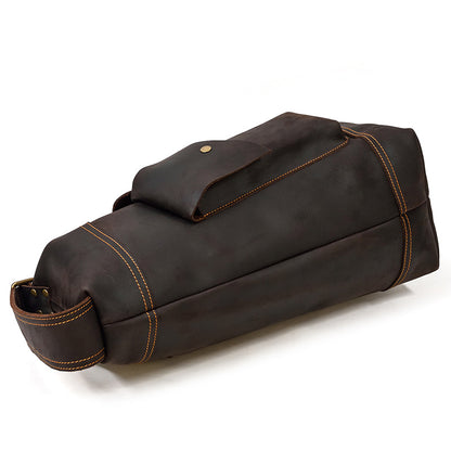 back angle view of dark brown siling bag