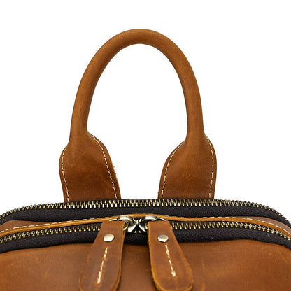 Crazy Horse Leather Sling Bag – Multi-Compartment Organizer Pack