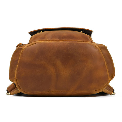 Brown leather bag on a white background