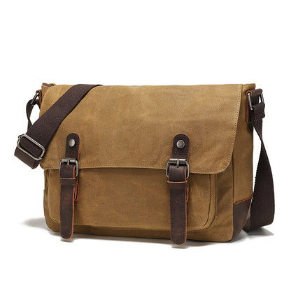 Vintage Waxed Canvas Crossbody Messenger Bag