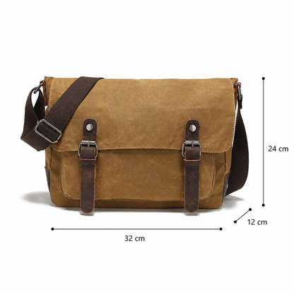 Vintage Waxed Canvas Crossbody Messenger Bag