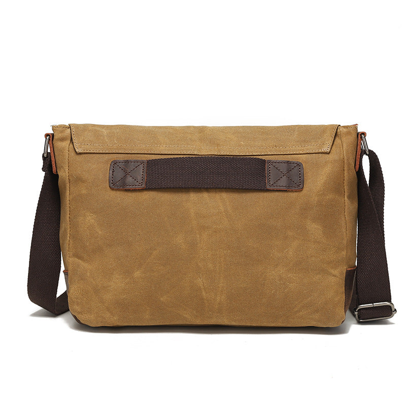 Vintage Waxed Canvas Crossbody Messenger Bag