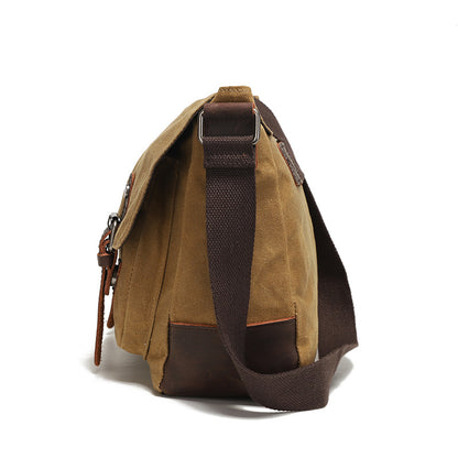 Vintage Waxed Canvas Crossbody Messenger Bag