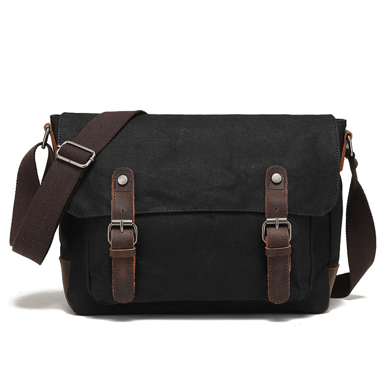 Vintage Waxed Canvas Crossbody Messenger Bag