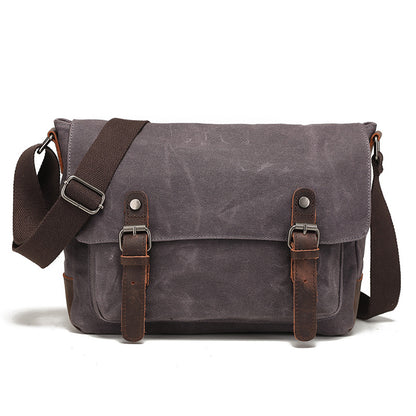 Vintage Waxed Canvas Crossbody Messenger Bag