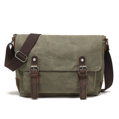 Vintage Waxed Canvas Crossbody Messenger Bag