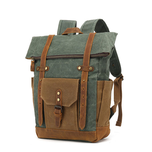 canvas and leather foldover backpack Modoker Waxed Laptop for Travel, Men & Women,Brown Its big enough to hold all your weekend essentials Jaguar Backpack - Cornucopia