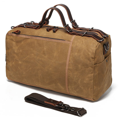 Vintage Waxed Canvas Weekender Duffel Bag