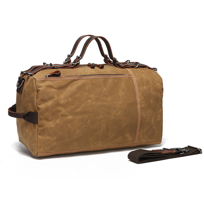 Vintage Waxed Canvas Weekender Duffel Bag