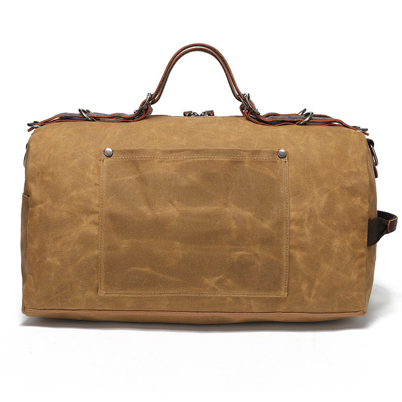 Vintage Waxed Canvas Weekender Duffel Bag
