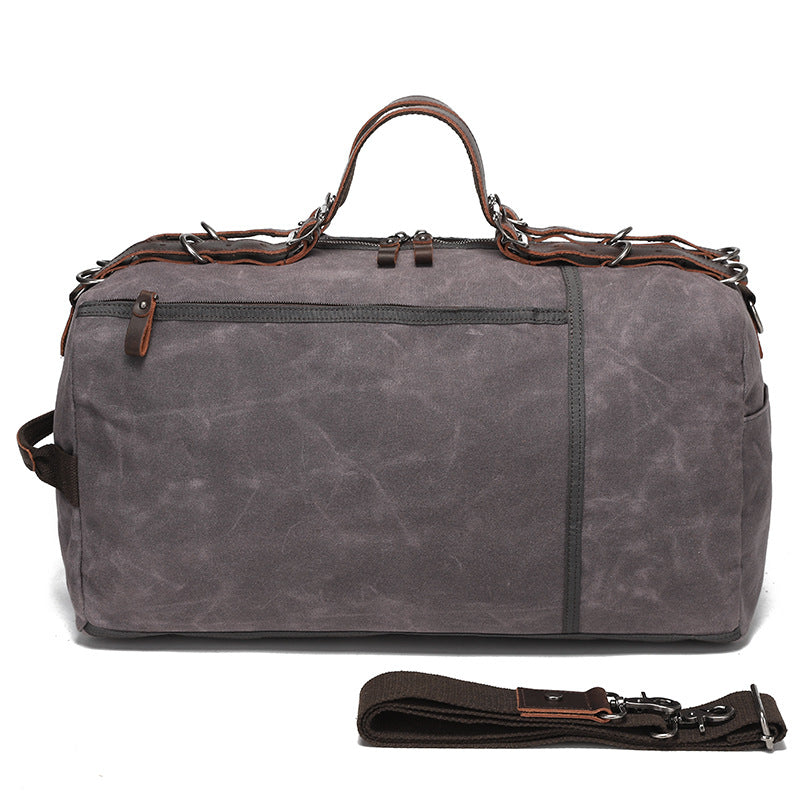 Vintage Waxed Canvas Weekender Duffel Bag