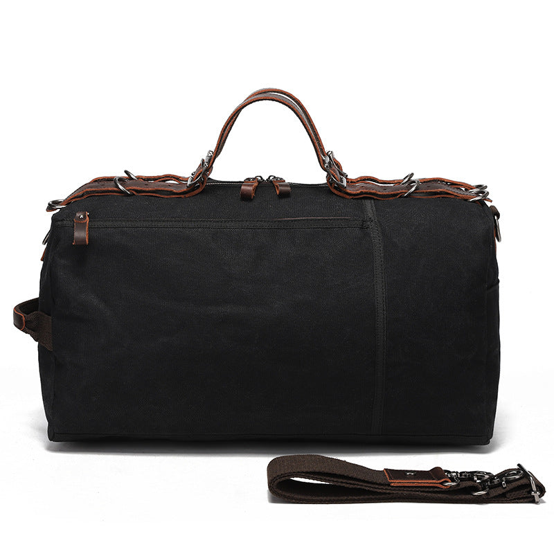 Vintage Waxed Canvas Weekender Duffel Bag