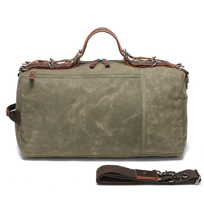 Vintage Waxed Canvas Weekender Duffel Bag