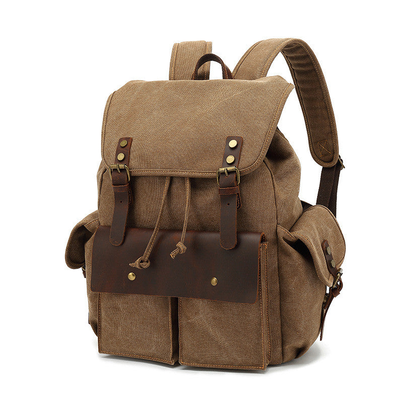 Waxed Canvas Drawstring Backpack