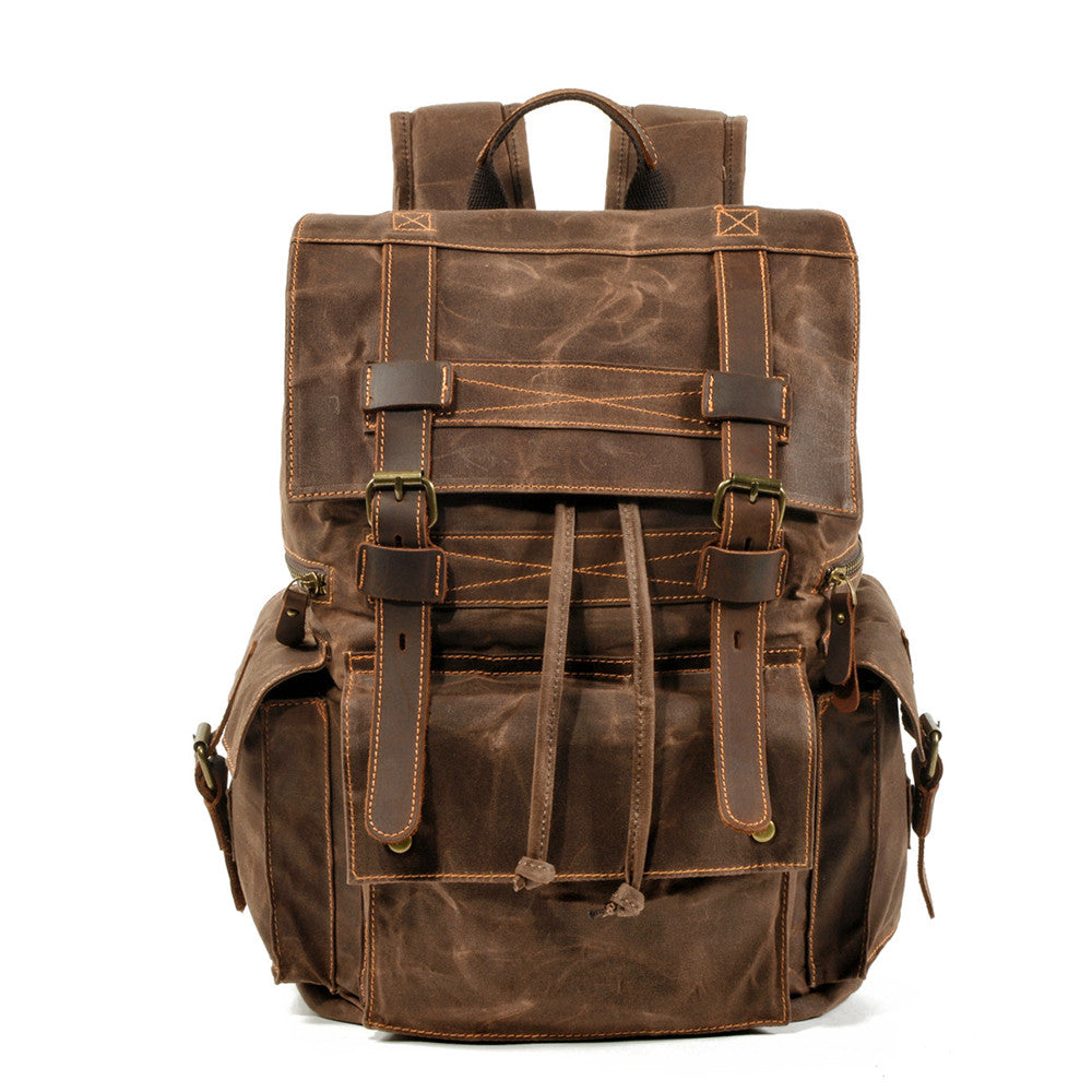 Waxed Canvas Backpack – Multi Pocket Travel Design