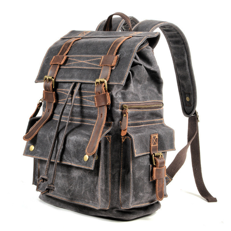 Waxed Canvas Backpack – Multi Pocket Travel Design