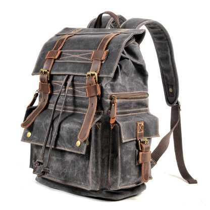 Waxed Canvas Backpack – Multi Pocket Travel Design