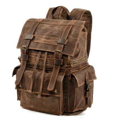 Waxed Canvas Backpack – Multi Pocket Travel Design
