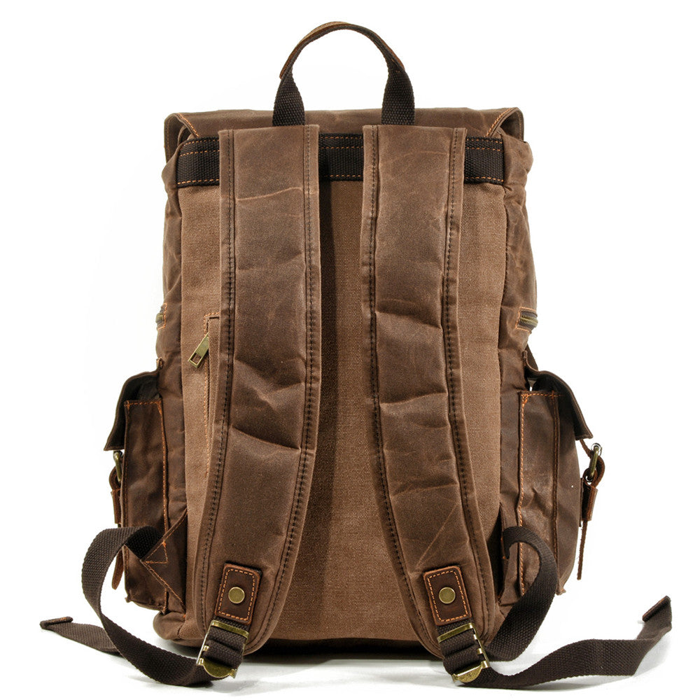 Waxed Canvas Backpack – Multi Pocket Travel Design