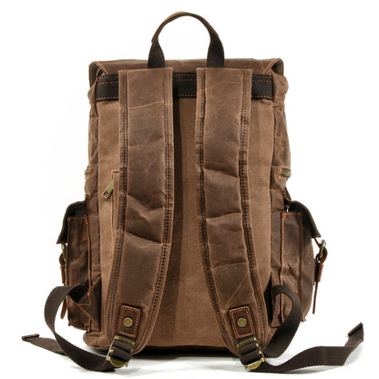 Waxed Canvas Backpack – Multi Pocket Travel Design