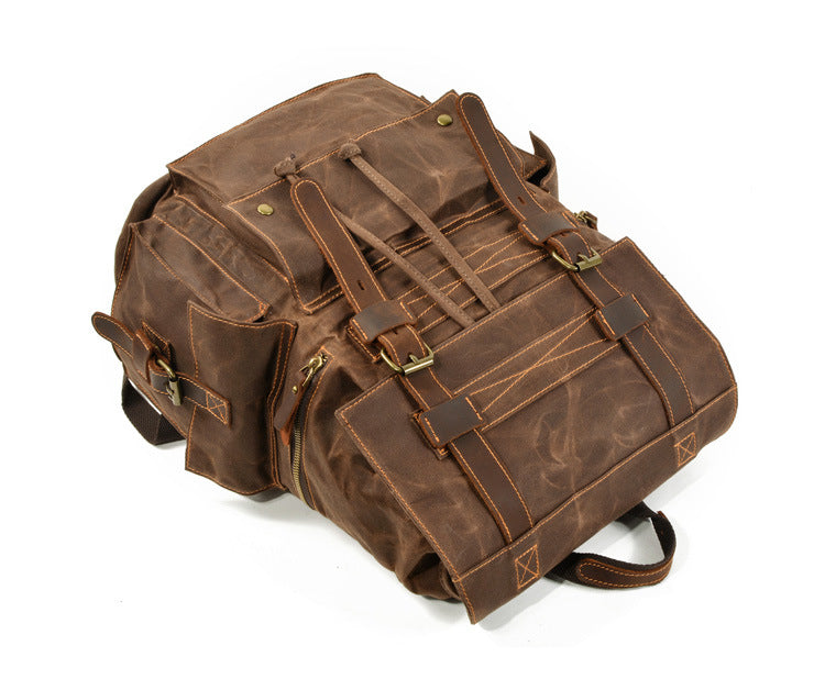 Waxed Canvas Backpack – Multi Pocket Travel Design