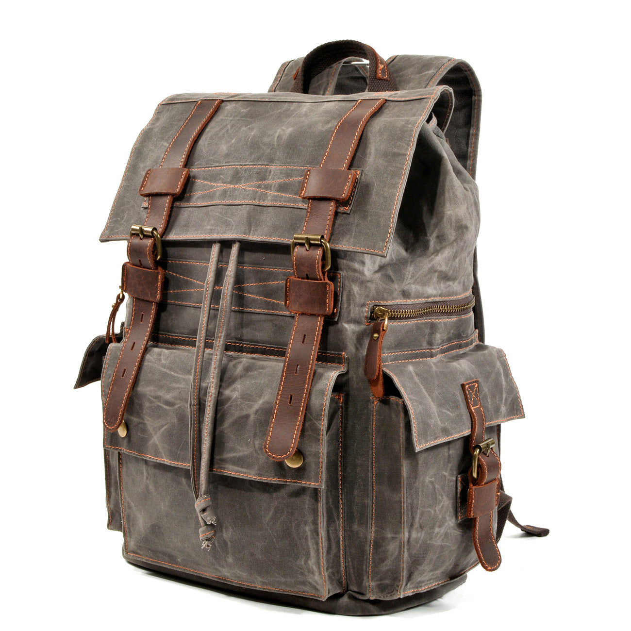 Waxed Canvas Backpack – Multi Pocket Travel Design